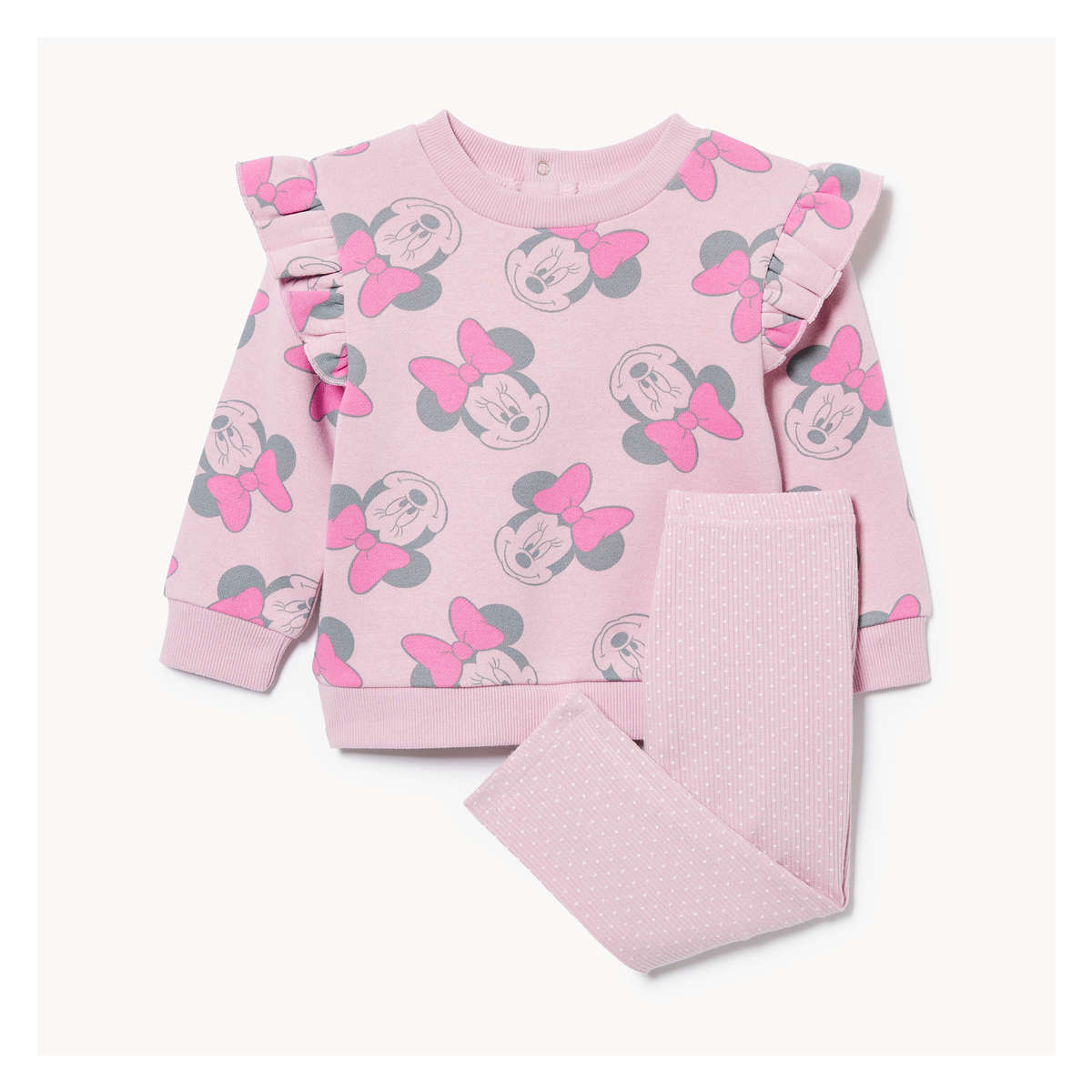 Baby Girls Minnie Mouse Pullover Set Dusty Pink Size 12 18 from Joe Fresh